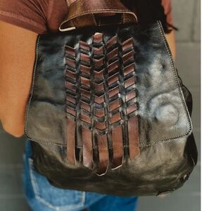 BEDSTU TEJI LEATHER BACKPACK - BLACK TEAK RUSTIC New with Tags and Dust Bag